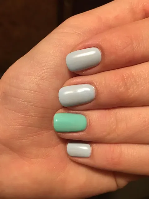 Short square acrylic nails for pastel nail design