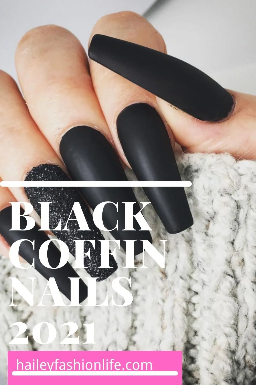 40 Best Matte Black Coffin Nails for 2021